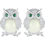 Elenys stříbrné luminiscenční náušnice Sova