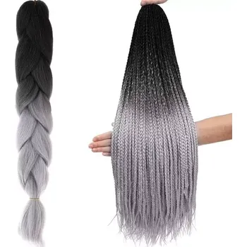 Příčesek Soulima Syntetické Copánky Černošedé Ombré