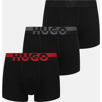 Pánské spodní prádlo Boxerky HUGO TRUNK TR. SPLIT LOGO 3-pack 50545667 černá 99A, vel. XS