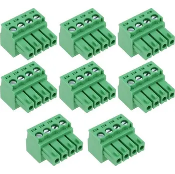 Audio kabel 8 ks audio zařízení 4pinový zelený konektor s roztečí pinů 3,5 mm kompatibilní s Phoenixem