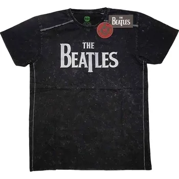Pánské tričko The Beatles Drop T Logo Snow Wash Black L Tričko