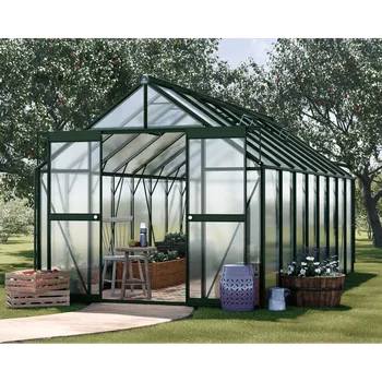 Skleník Cultivo Zahradní polykarbonátový skleník Slide-In 244x490, tmavě zelená