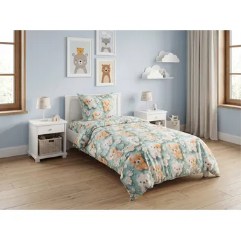 Povlečení Dětské povlečení z mikrovlákna PUPPIFLORA barevné Rozměr povlečení: 70 x 80 cm | 140 x 200 cm, polštář 70 x 80 cm, peřinka 140 x 200 cm, gramáž 75 g/m2