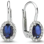 Lillian Vassago Zlaté náušnice se safírem a diamanty LLV11