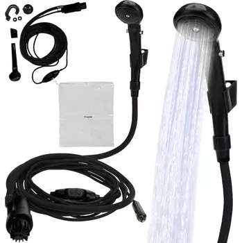 kempingová sprcha Trizand Přenosná cestovní sprcha černá šedá