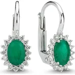 Lillian Vassago Zlaté náušnice se smaragdem a diamanty LLV11
