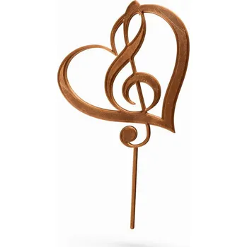 Srdce s notou - plastový zápich