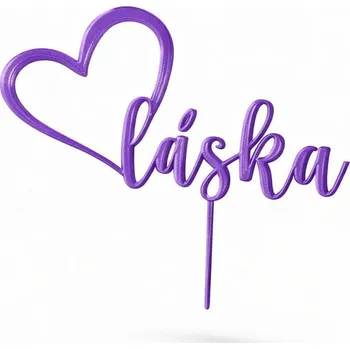 Láska se srdíčkem - plastový zápich