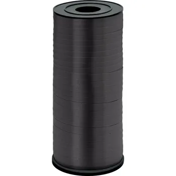 Stuha Plastová černá stuha na balónky a dárky 92 m