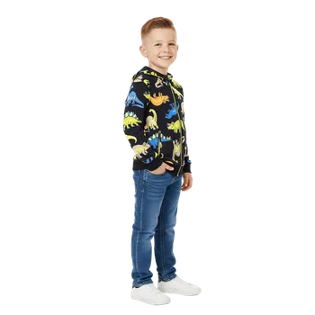 Chlapecká mikina KUGO CHLAPECKÉ MIKINY S DINOSAURY HC9303 Velikost: 128, Barva: Tmavě modrá