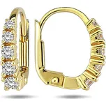 Lillian Vassago Zářivé zlaté náušnice na patent se zirkony LLV98