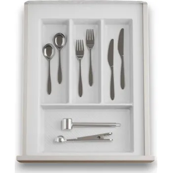 Příborník do zásuvky IN-DURO Příborník STRIPES 29 - 35 cm s hloubkou 42 - 49 cm, bílá