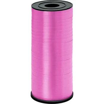 Stuha Dekorační plastová stuha tmavě růžová na balonky 92 m