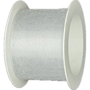 Stuha Stuha organzová ORGANDY Silver Mist šedá 40mm x 4m (7,-Kč/m) (Stuha organzová, barva světle šedá, průsvitná, oboustranná, čistě řezaná Hot Cut)