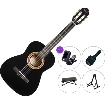 Klasická kytara Valencia VC102 SET Black Poloviční klasická kytara pro dítě
