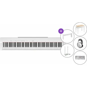 Klávesový nástroj Yamaha P-225WH Deluxe Cover SET Digitální stage piano White