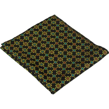 Látkový kapesník Černý pánský kapesníček s výrazným geometrickým vzorem