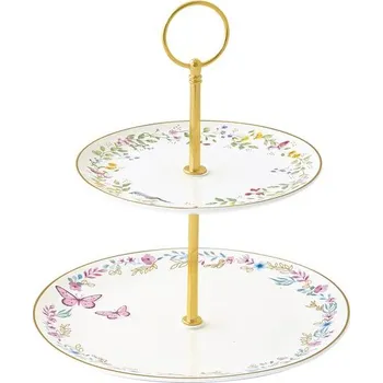 etažér Porcelánový dvoupatrový etažér Fancy Garden Ø16/21 cm, Easy Life