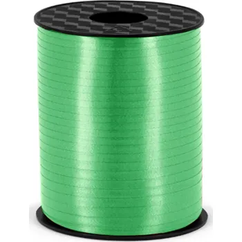 Stuha Plastová dekorační stuha zelená na balónky 225 m