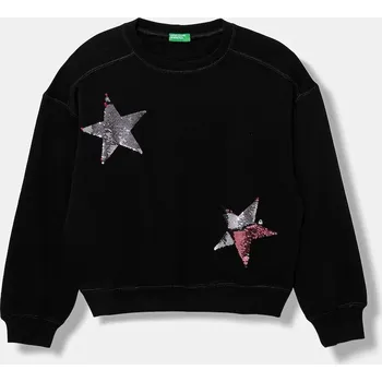 Chlapecká mikina Dětská bavlněná mikina United Colors of Benetton 3J68C10QI.G.seasonal černá 99X, vel. 160