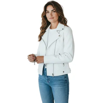 Hawk Horse Dámská bílá koženková bunda Barva: Bílá, Velikost: S