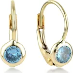 Lillian Vassago Zlaté patentové náušnice s modrými zirkony LLV22