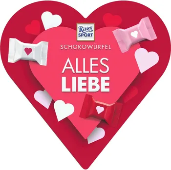 Čokoládová tyčinka Ritter Sport Čokoládové srdce – 15 ks jemných oplatkových trubiček 119 g
