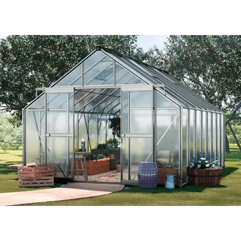 Skleník Cultivo Zahradní polykarbonátový skleník Slide-In 305x489 cm, šedá