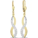 Lillian Vassago Zlaté visací náušnice s gravírem LLV46-GER072