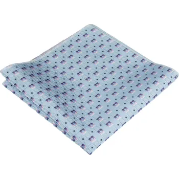 Látkový kapesník Světle modrý pánský kapesníček s fialovým geometrickým vzorem