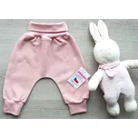 AMÁLKA Bavlněné rostoucí kalhoty vaflový vzor, pudrově růžové Velikost: 86