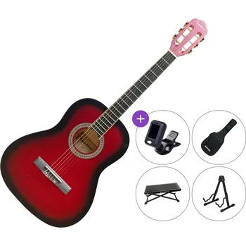 Klasická kytara Pasadena SC041 3/4 RB SET Red Burst 3/4 klasická kytara pro dítě