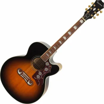 Elektroakustická kytara Epiphone J-200 EC Vintage Sunburst Elektroakustická kytara Jumbo (Jako nové)