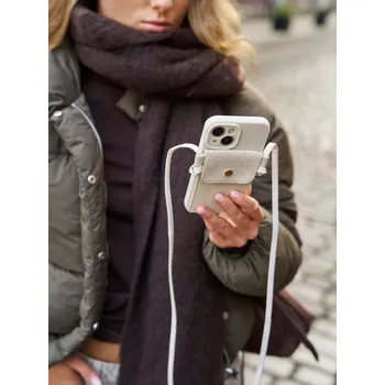 Pouzdro na mobilní telefon Sinsay - Pouzdro na iPhone 13, 14, 15 s popruhem na krk - krémová - 492IT-01X - 492IT-01X-S