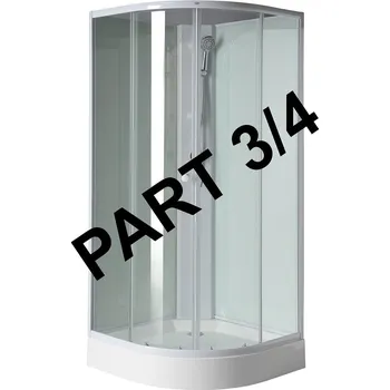 Aqualine AIGO dveře a pevné části čiré sklo, těsnění, profily, komponent 3/4