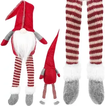 Vánoce Sedící skřítek – červený elf 50 cm