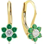 Lillian Vassago Zlaté patentové náušnice květina se zirkony