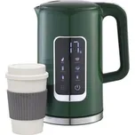 PLATINET RYCHLOVARNÁ KONVICE LCD 1,7L 5 TEPLOT + 450 ML CESTOVNÍ HRNEK, OLIVOVĚ ZELENÁ