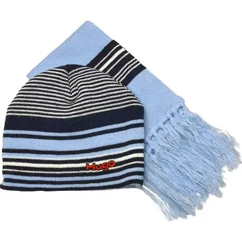 Čepice Dětský zimní set šála a čepice modrá – teplý zimní doplněk pro děti