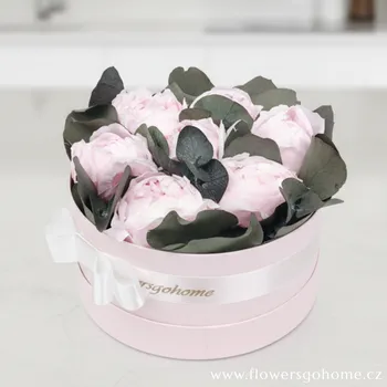 umělá květina Pivoňky stabilizované Barva: RŮŽOVÁ včetně dárkového balení (viz. foto)