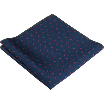 Látkový kapesník Modrý pánský kapesníček s červenými puntíky