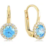 Lillian Vassago Zlaté patentové náušnice s barevnými a čirými