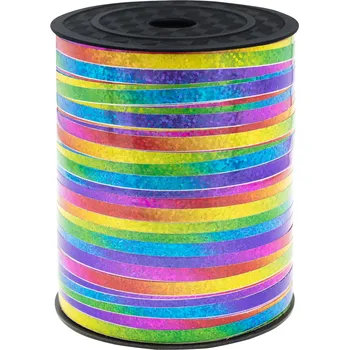 Stuha Plastová holografická stuha na balonky multicolor 225 m