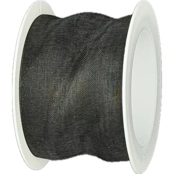 Stuha Stuha organzová ORGANDY Deep Black černá 40mm x 4m (7,-Kč/m) (Stuha organzová, barva černá, průsvitná, oboustranná, čistě řezaná Hot Cut)