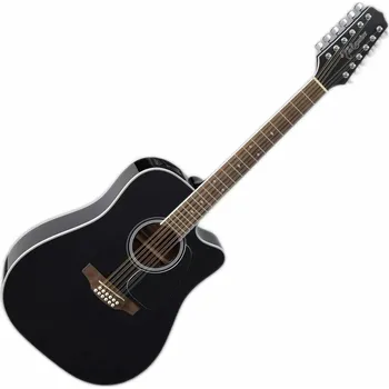 Elektroakustická kytara Takamine GD38CE Black 12-strunná elektroakustická kytara (Jako nové)