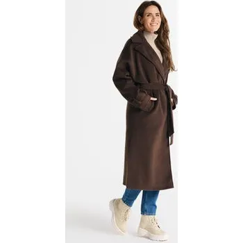 Dámský kabát Salme Vlněný kabát Luna Hnědá Regular Fit 38