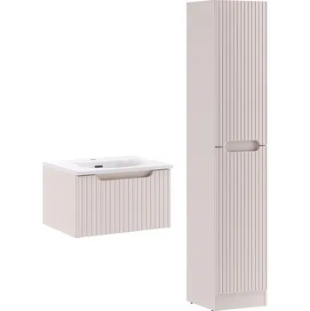 Koupelnový nábytek Koupelnová sestava Nova Cashmere Sky I se zápustným umyvadlem a skříňkami 50 cm kašmírová