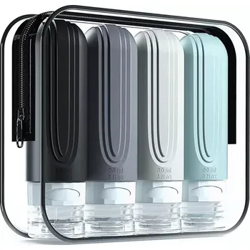 Cestovní lahvičky do letadla na kosmetiku - sada s taštičkou