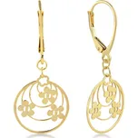 Lillian Vassago Visací zlaté náušnice Květiny LLV22-GER062