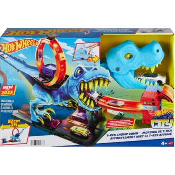 Herní sada Hot Wheels City T-Rex Attack, závodní dráha